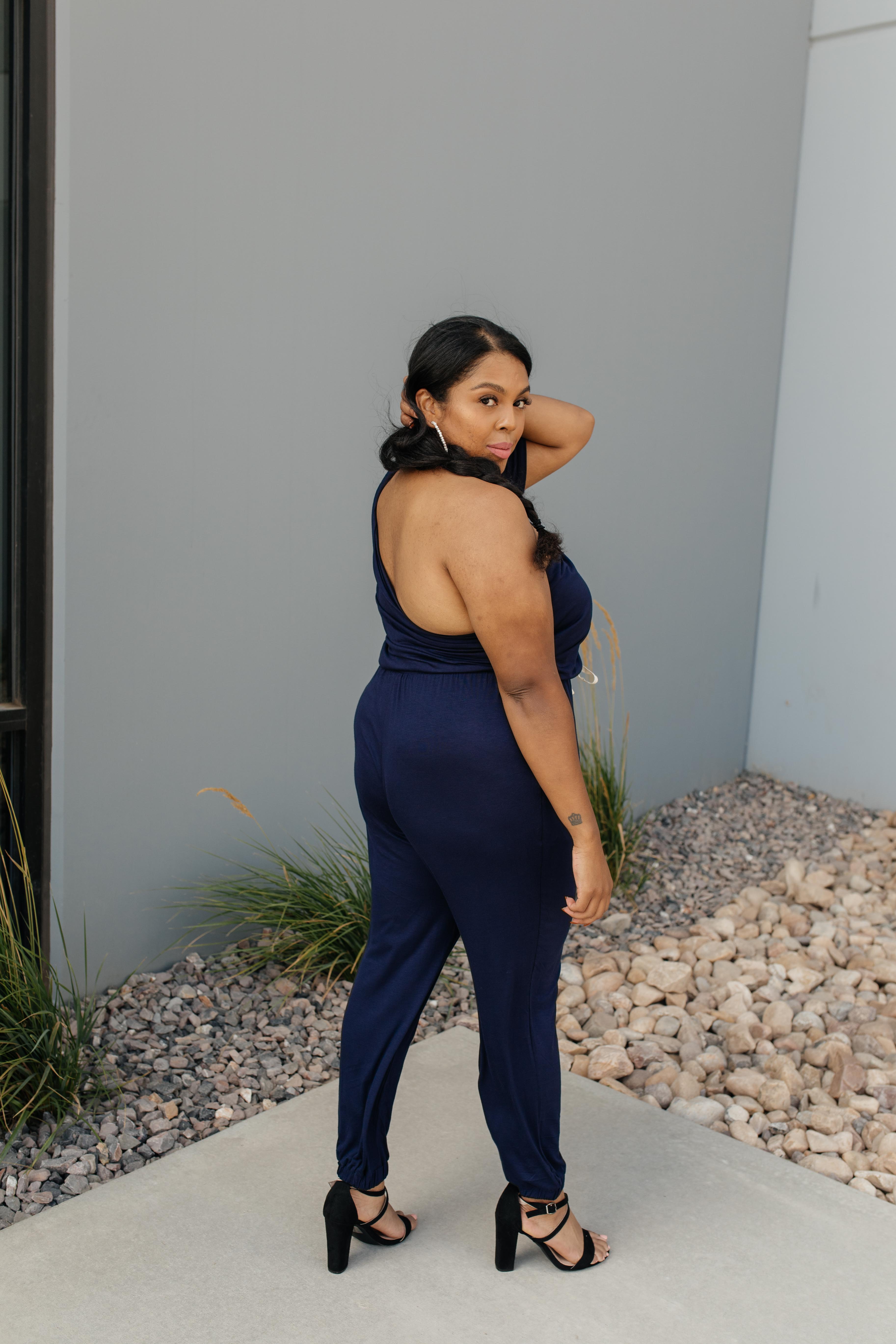 Arm And A Leg Jumpsuit In Navy