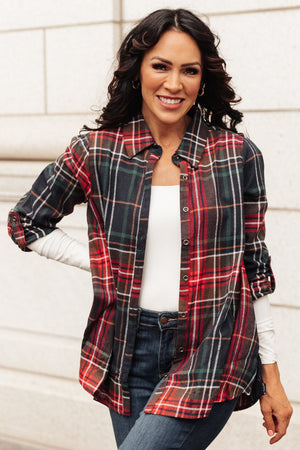 Alana Plaid Button Down Top