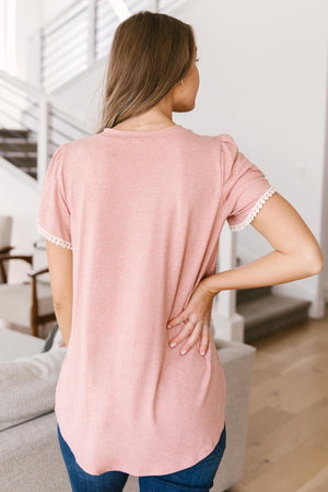 Laced Up & Sophisticated Blouse in Blush