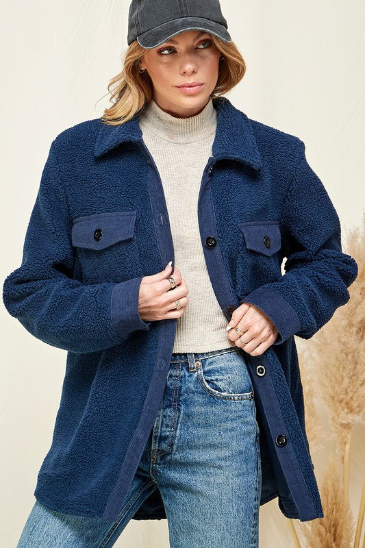 PREORDER: Estes Sherpa Jacket in Navy