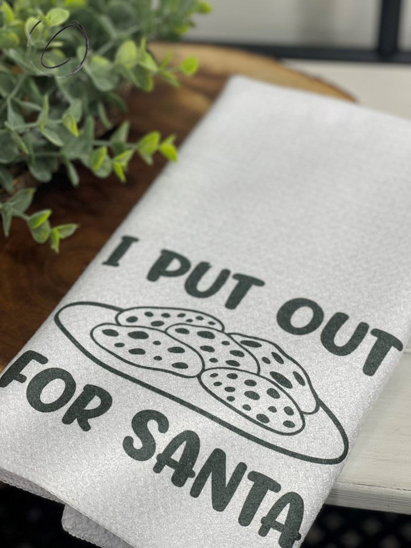PREORDER: I Put Out For Santa Waffle Weave Tea Towel