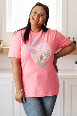 Abstract Graphic Tee in Pink