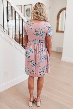 Be A Doll Floral Dress in Dusty Pink