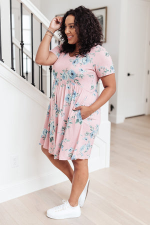 Be A Doll Floral Dress in Dusty Pink