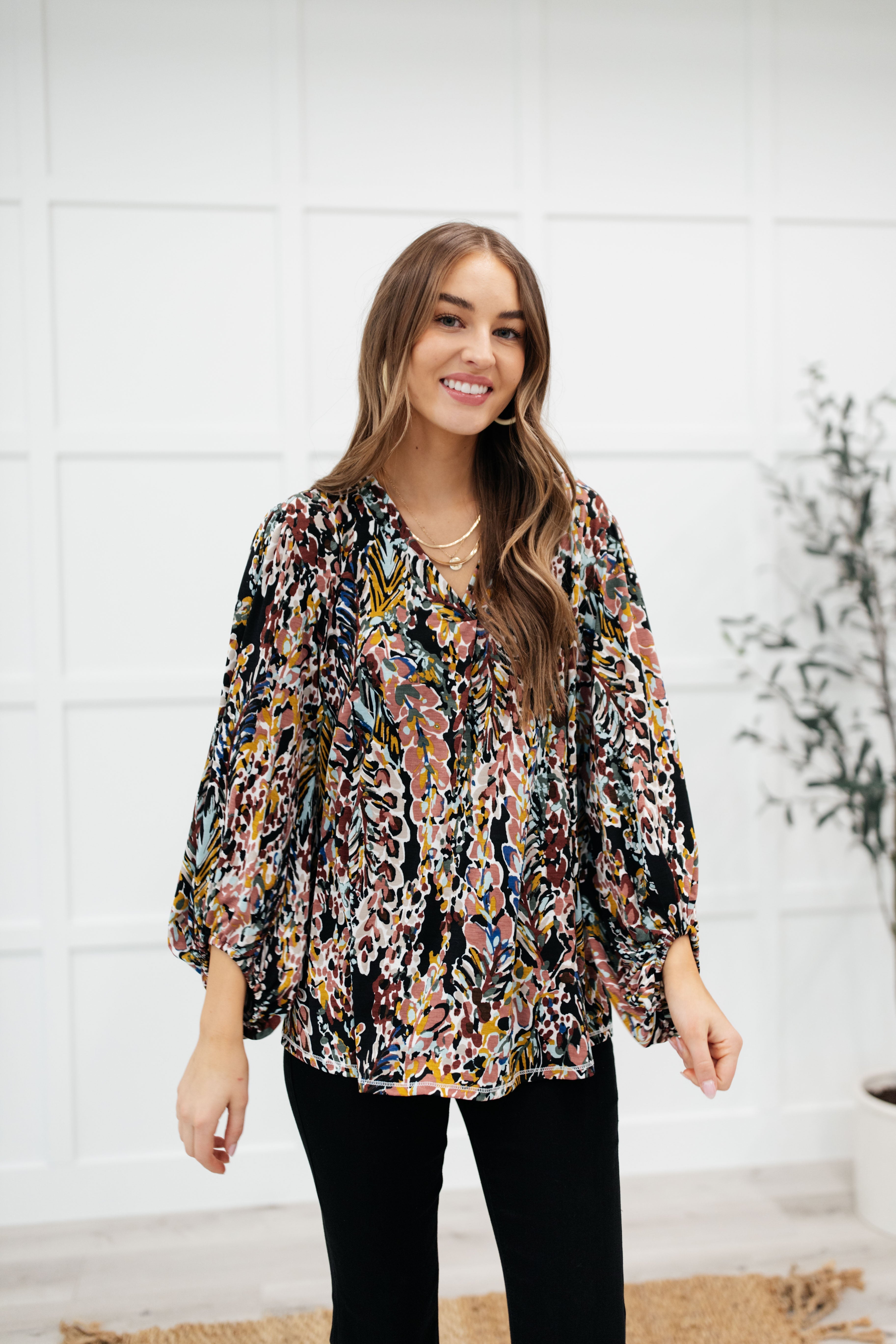 Blossom Bliss Top in Black