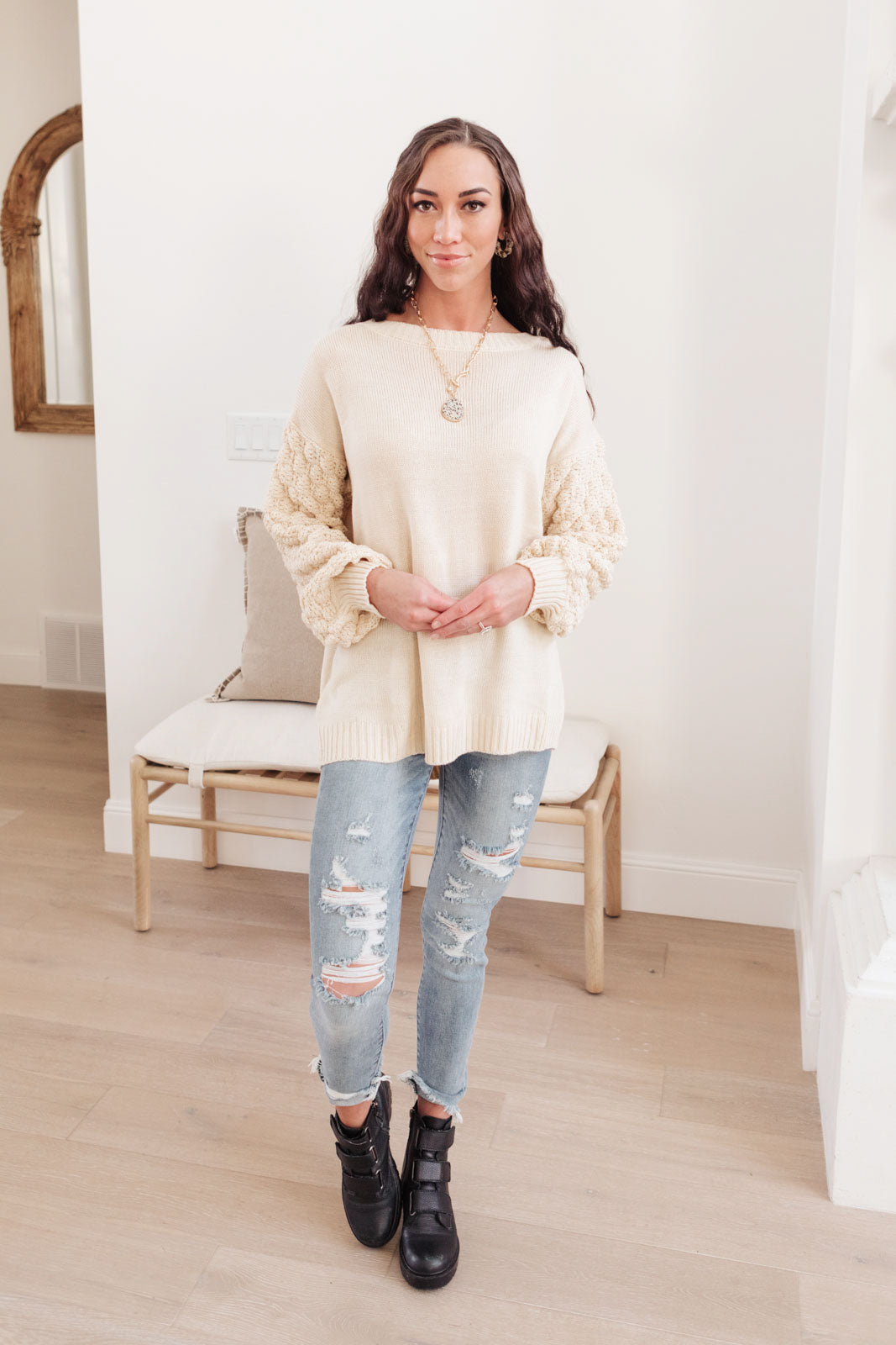 Bubbly B Sweater In Ivory