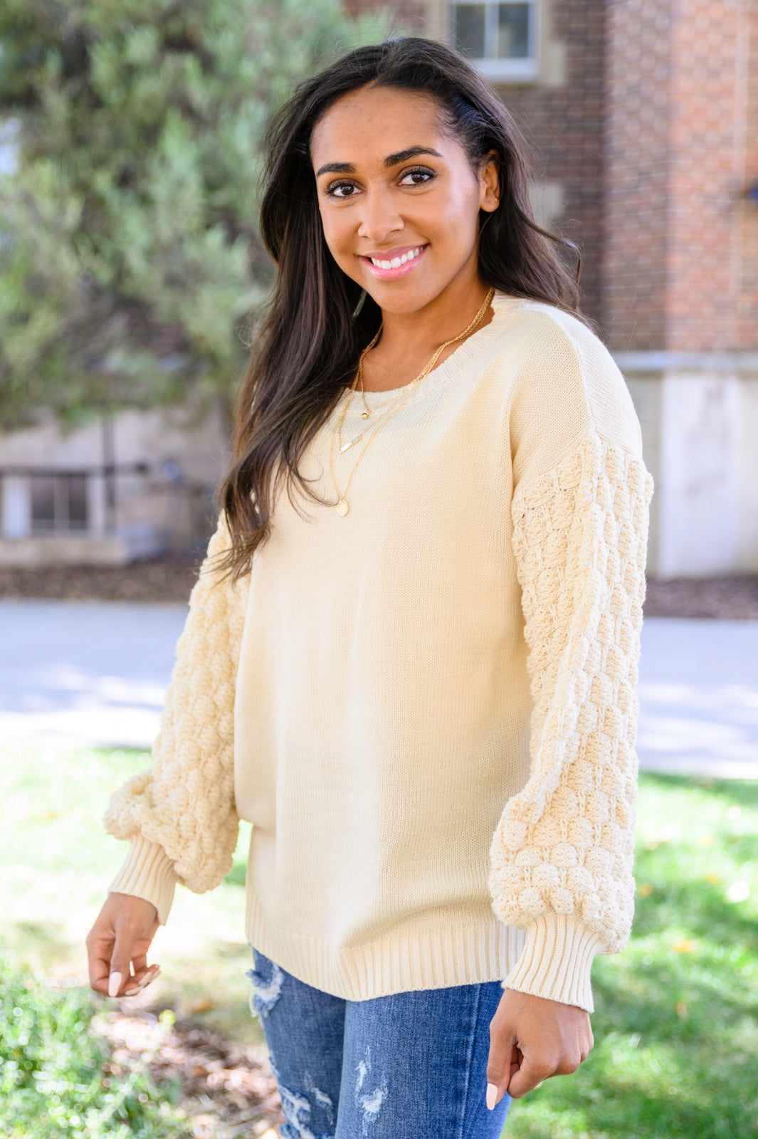 Bubbly B Sweater In Ivory