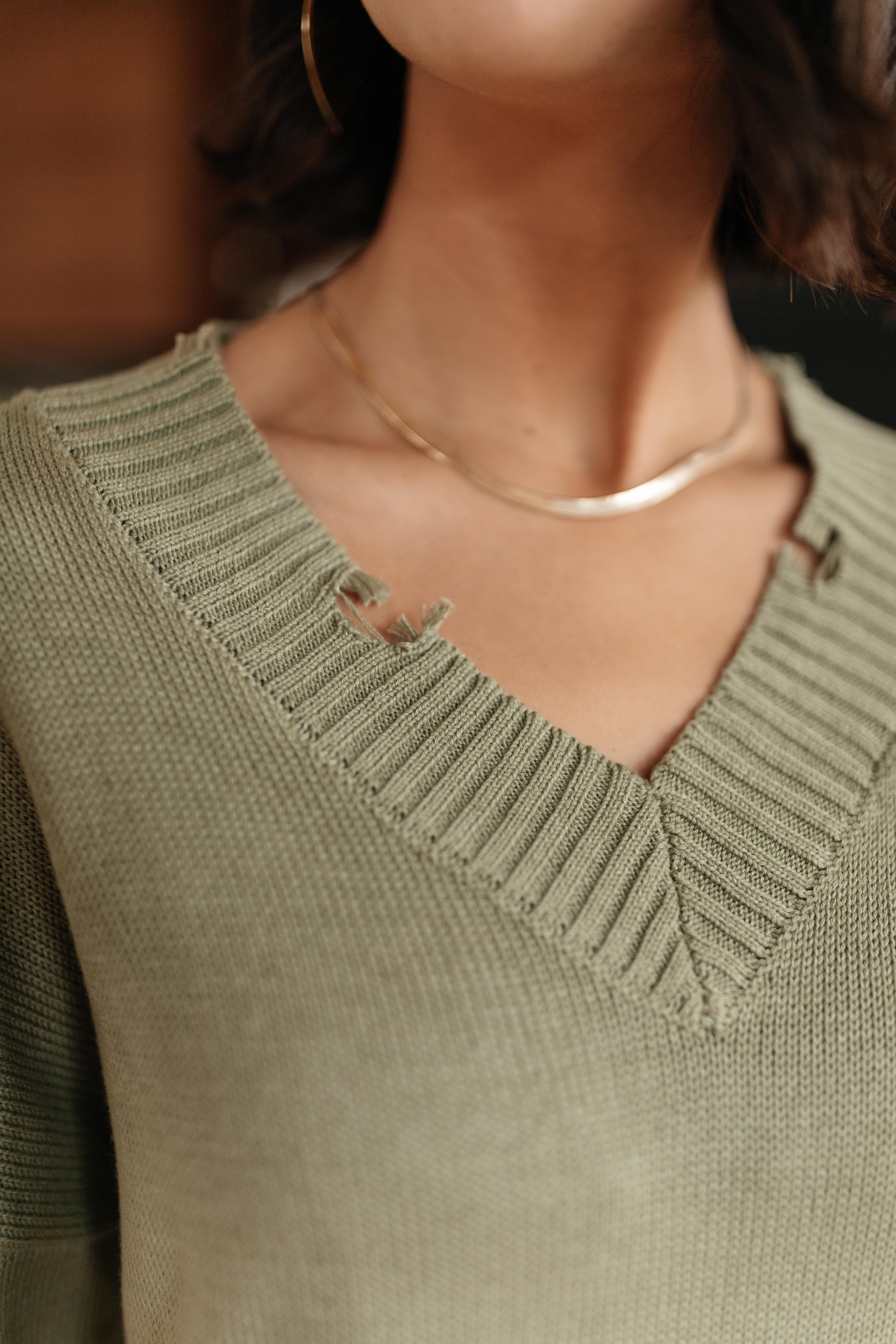 Color Melt Sweater in Olive