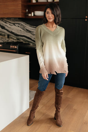 Color Melt Sweater in Olive