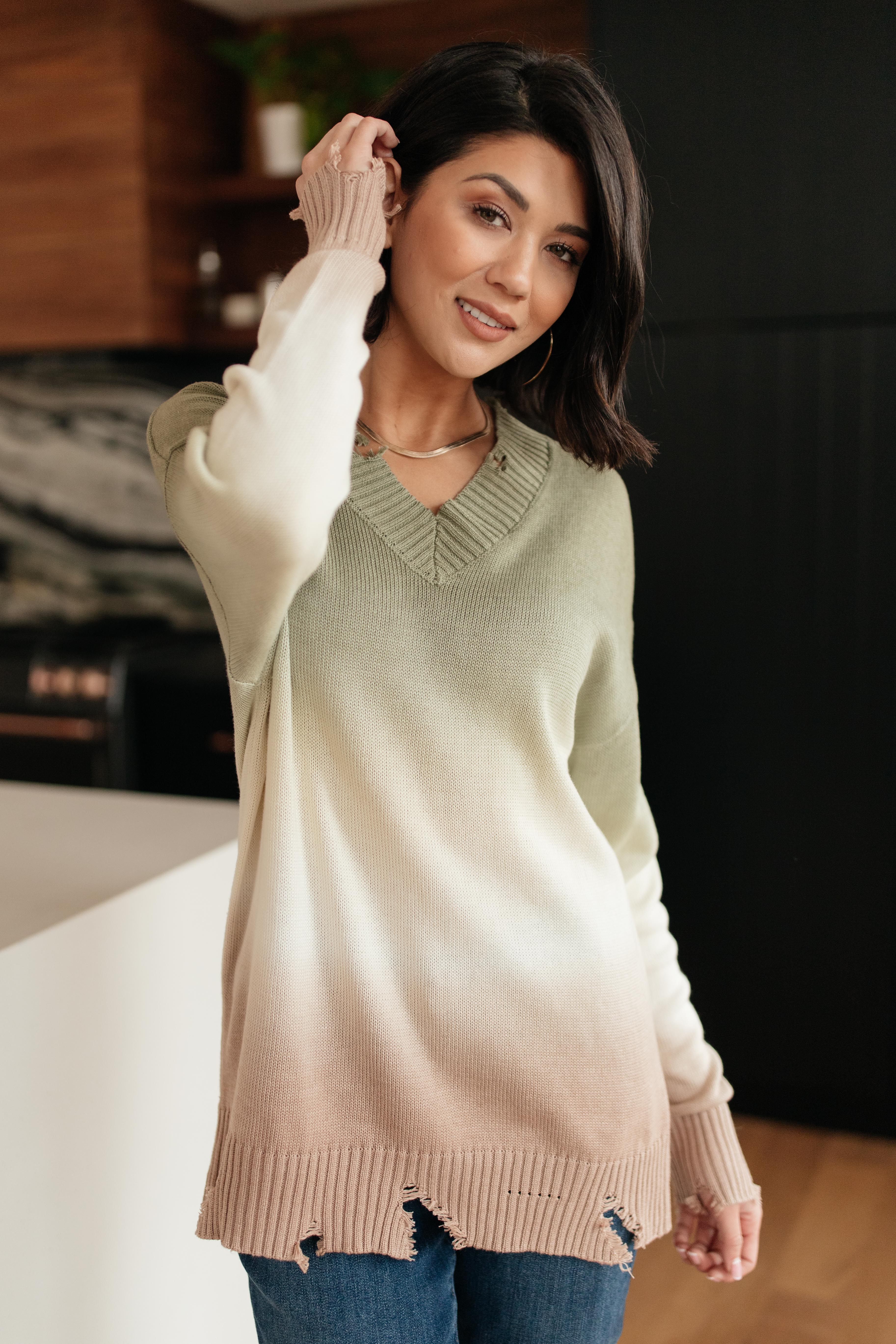 Color Melt Sweater in Olive