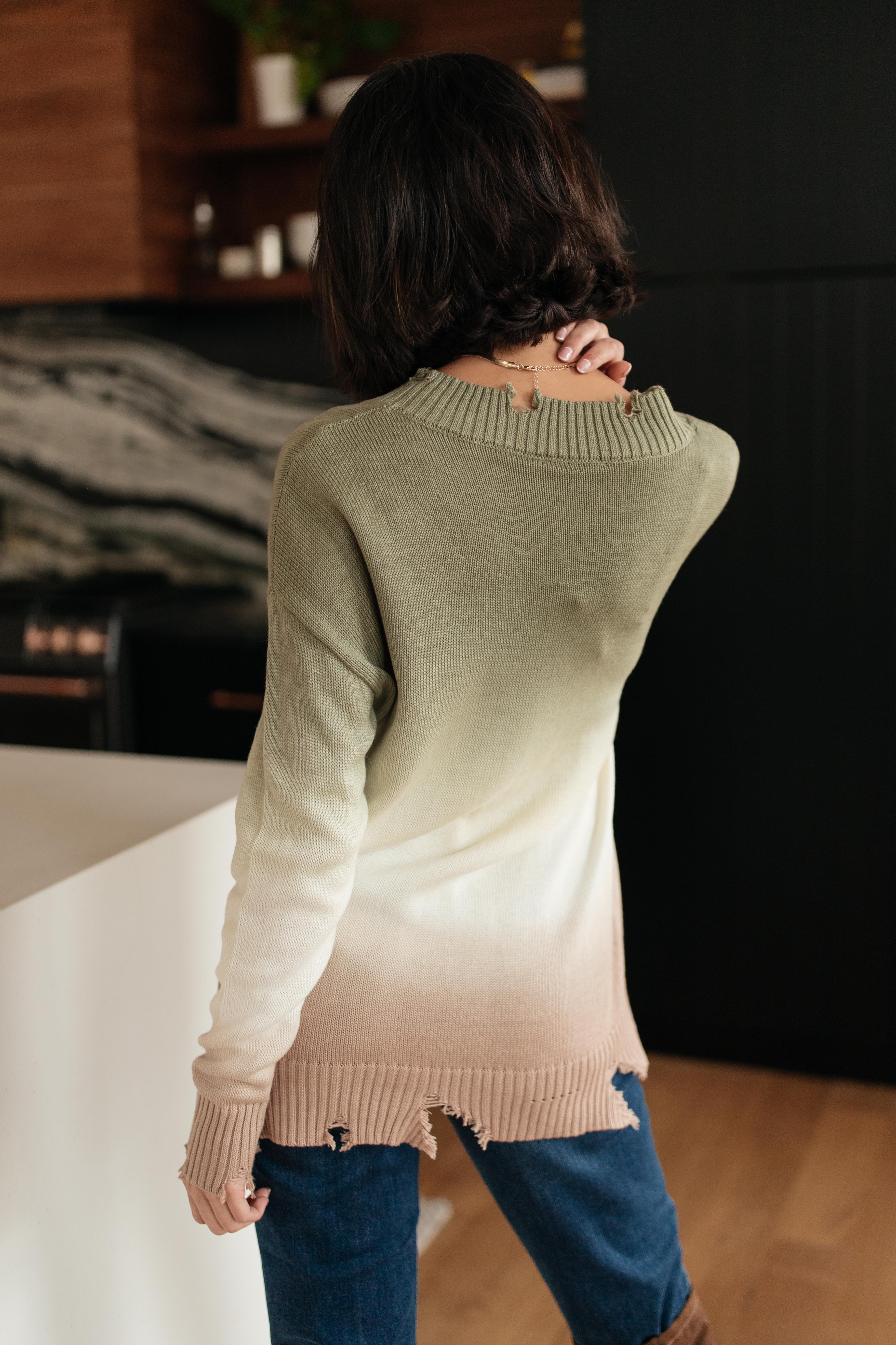 Color Melt Sweater in Olive