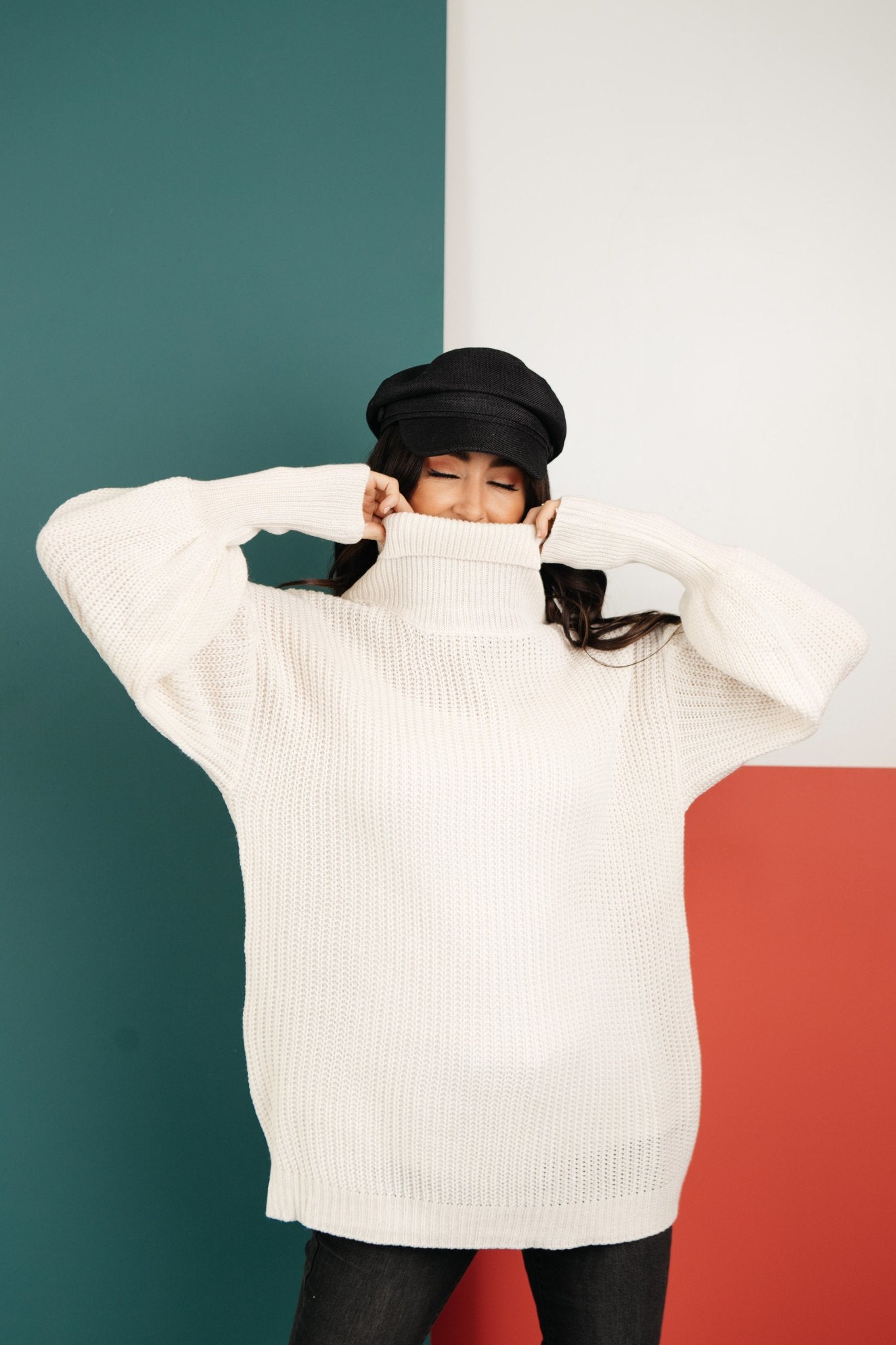 Cream Colored Classic Knit Sweater