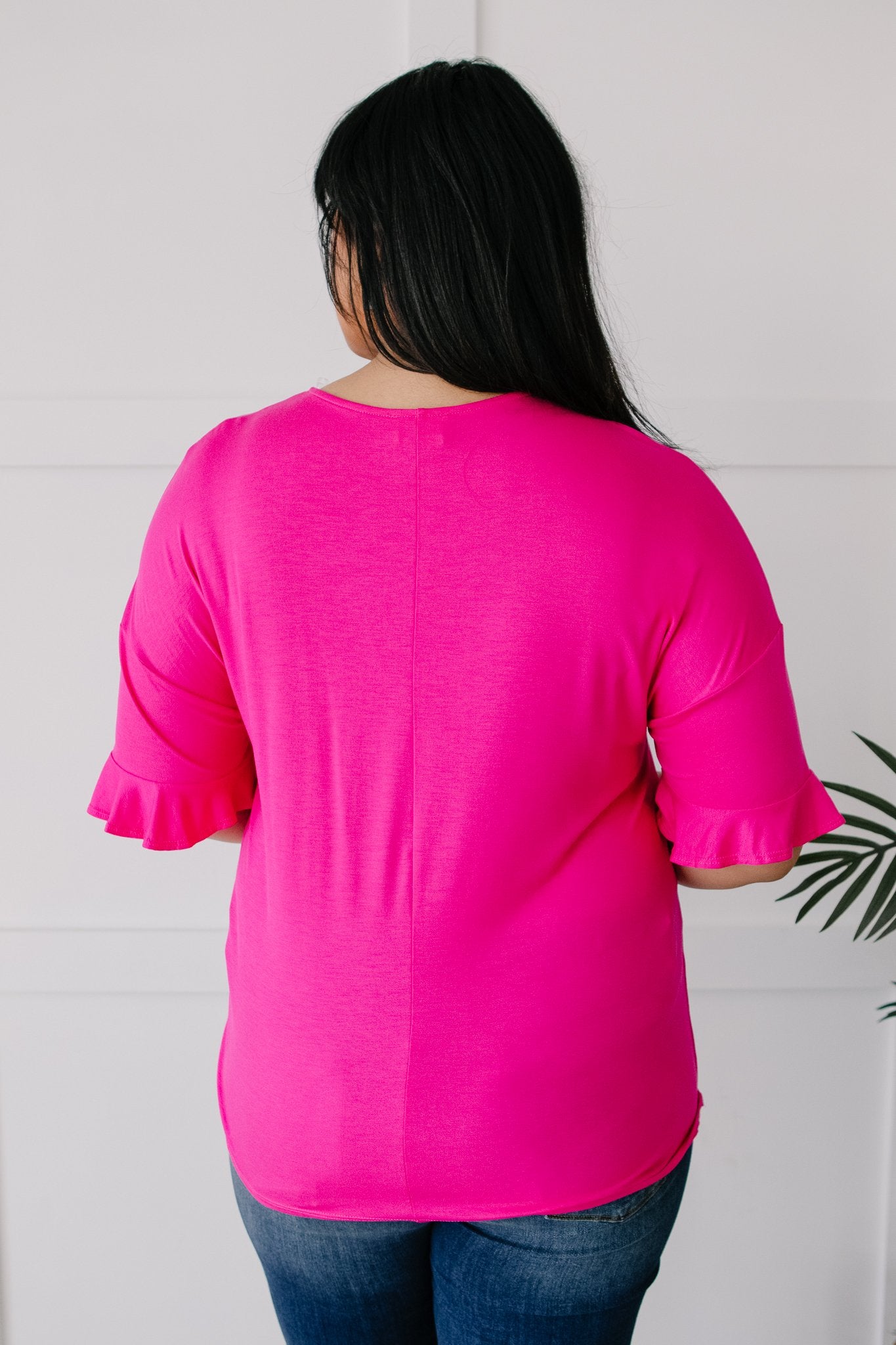 Crossing Wires Top in Fuchsia