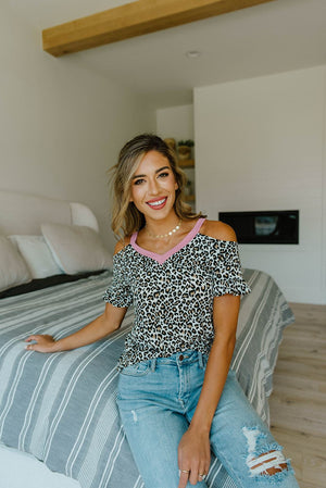 Kitty Cat Cold Shoulder Top