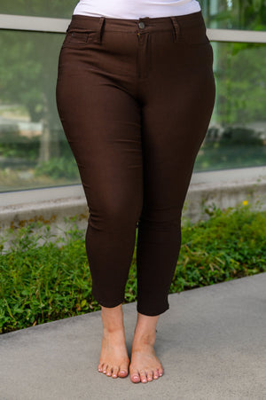 Dakotah Hyper Stretch Skinny Jeans In Dark Brown