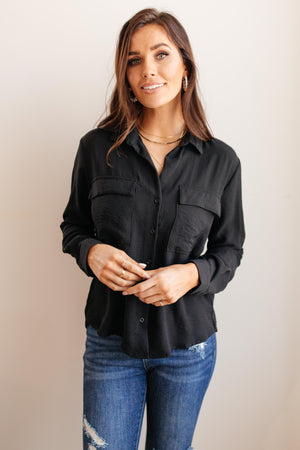 DOORBUSTER Every Girl's Go To Black Button Down