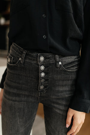 Gray Days Button Rise Jeans