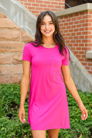 Here To Stay T-Shirt Dress In Pink