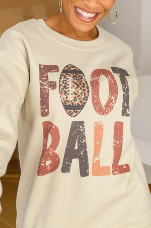Let's Play Football Graphic Sweatshirt In Sand