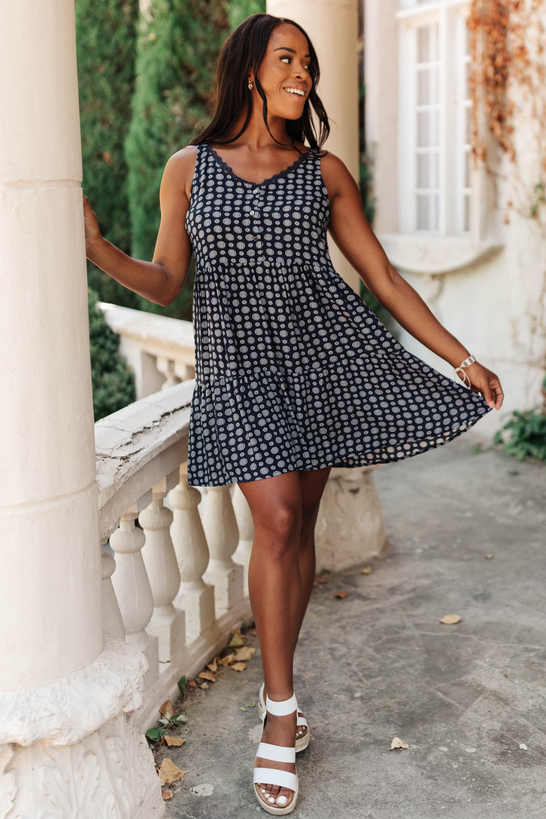 Later Days Dress in Navy
