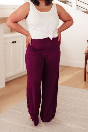 On The Move Knit Pants in Wine
