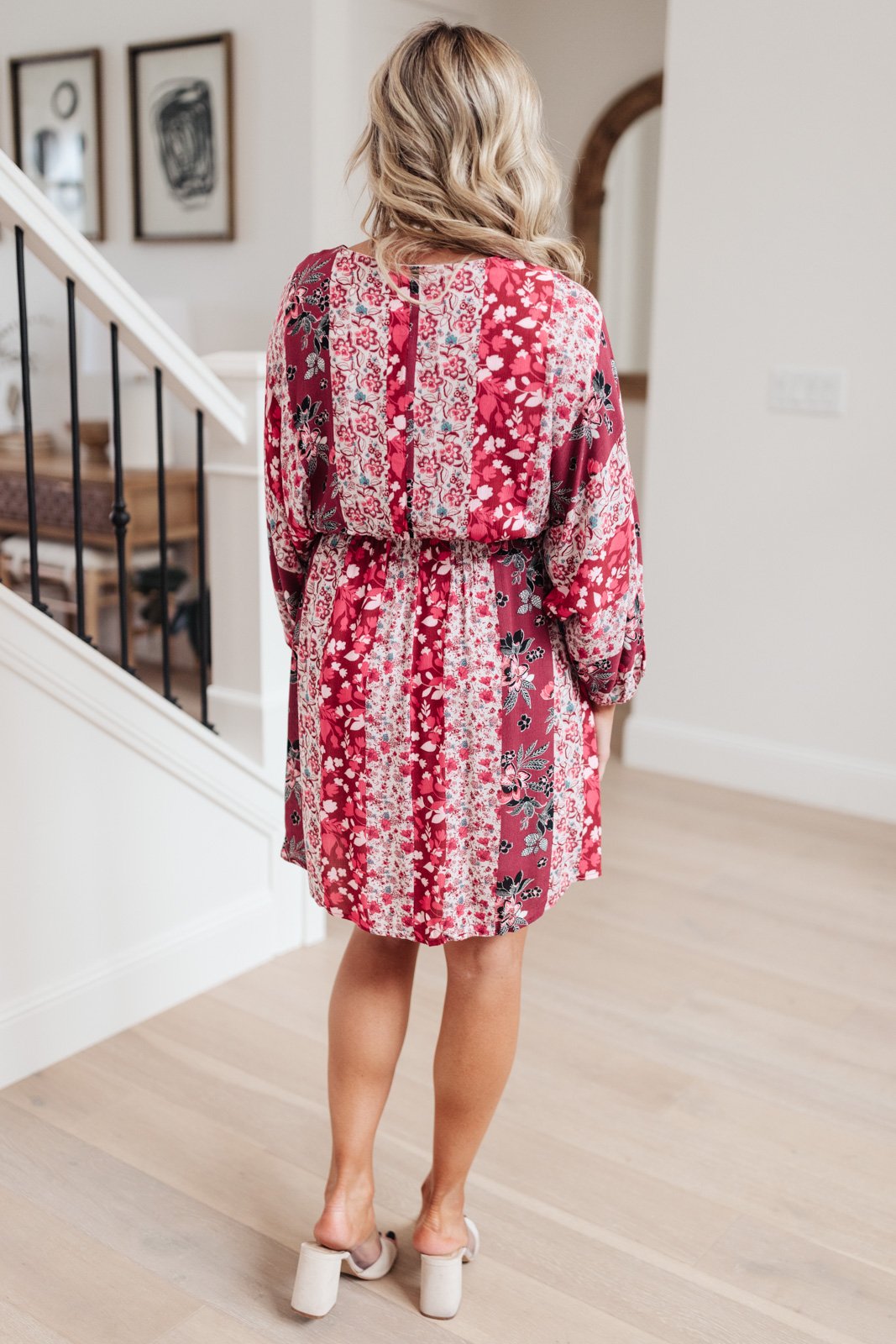 Perfectly Paired Print Dress in Magenta