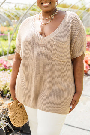 Pure Bliss Knit Top In Taupe