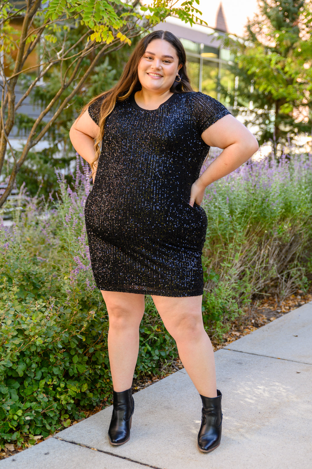 Sparkle The Night Away Sequin Dress In Black
