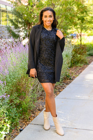 Sparkle The Night Away Sequin Dress In Black
