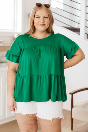 Tiered Top in Kelly Green