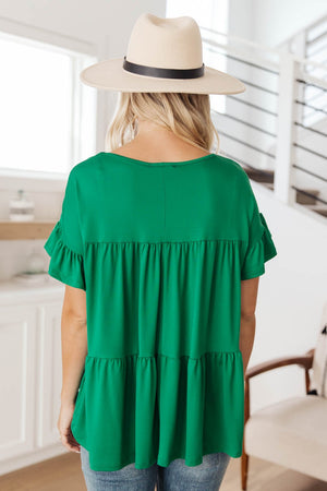 Tiered Top in Kelly Green