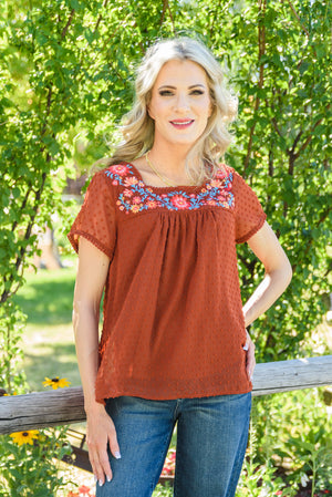 Wander The Town Embroidered Top
