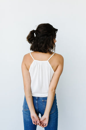 Charlize Surplice Tank In Ivory