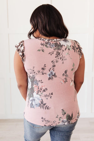 Floral Wild Side Lounge Top In Mauve