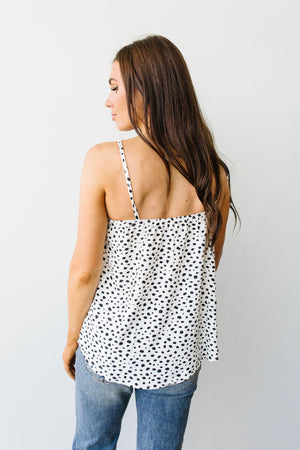 Spotted Contrast Camisole In Ivory